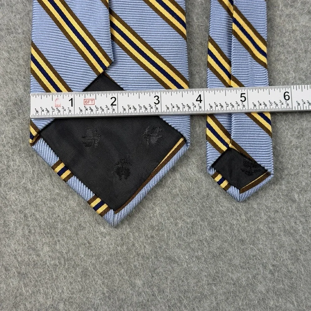 Vintage Brooks Brothers Makers Silk Tie Blue Gold Regimental Stripe USA 59x3.6